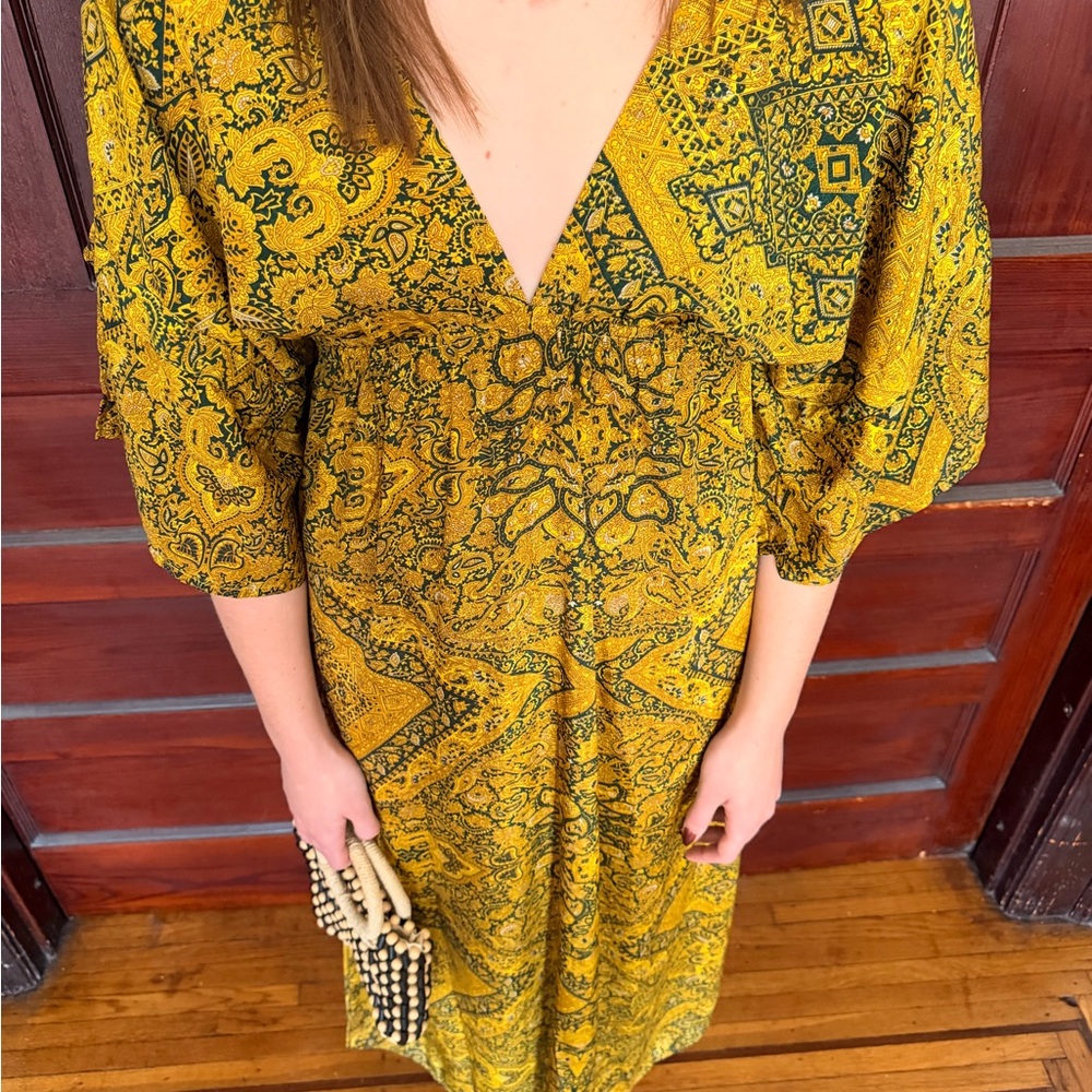 Bohemian Yellow Patterned Dress